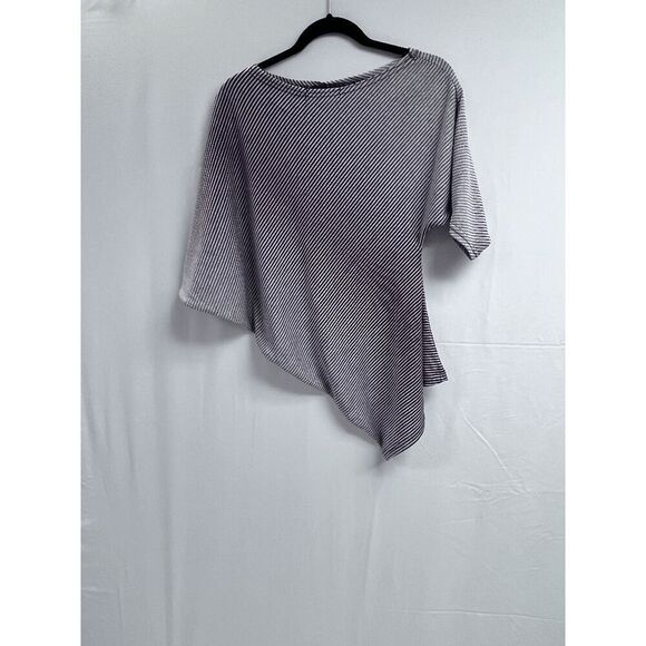 Swordfish Tops - Swordfish Womens Tunic Asymmetrical Summer Top Brown Gray Stripe